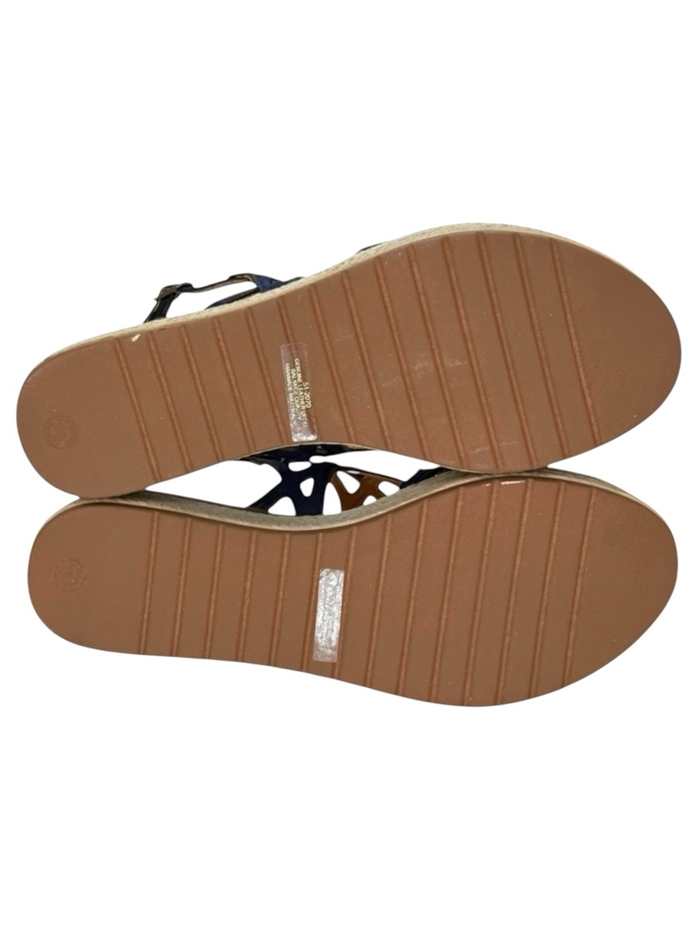 Bella Vita Zip-Italy Navy Leather Womens Wedge Sandals Size 12M - Picture 9 of 14